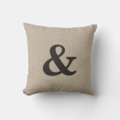 Burlap Ampersand Pillow Kussen (Voorkant)