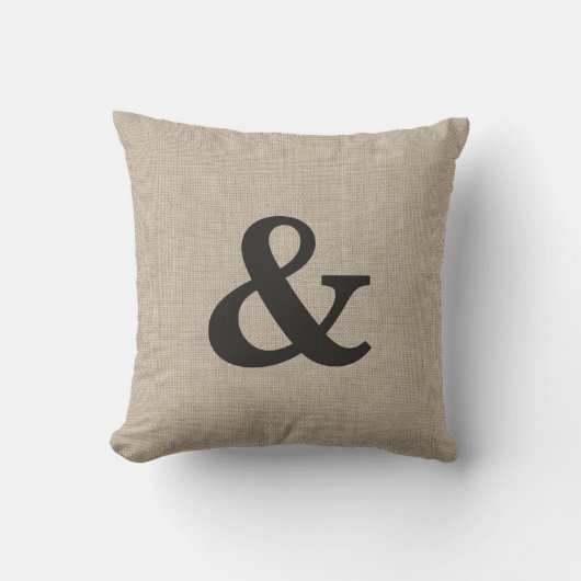 Burlap Ampersand Pillow Kussen (Voorkant)