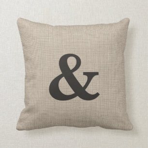 Burlap Ampersand Pillow Kussen