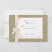 Burlap and Blush Bow Response-Kaart RSVP Kaartje (Voorkant)
