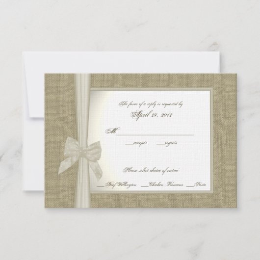 Burlap and Bow Response-Kaart RSVP Kaartje (Voorkant)