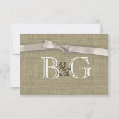 Burlap and Bow Response-Kaart RSVP Kaartje (Achterkant)