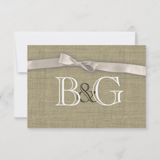 Burlap and Bow Response-Kaart RSVP Kaartje (Achterkant)