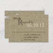 Burlap and Bow Response-Kaart RSVP Kaartje (Voorkant / Achterkant)