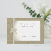 Burlap and Bow Response-Kaart RSVP Kaartje (Staand voorkant)