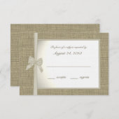 Burlap and Bow Response-Kaart RSVP Kaartje (Voorkant / Achterkant)