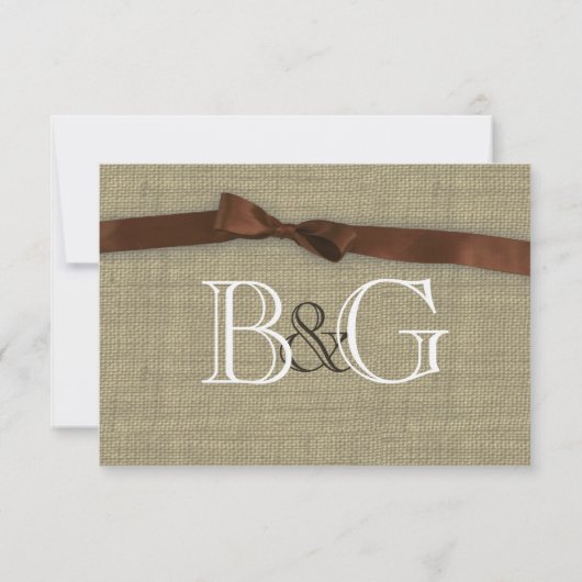 Burlap and Bow Response-Kaart RSVP Kaartje (Achterkant)