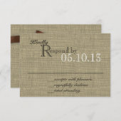 Burlap and Bow Response-Kaart RSVP Kaartje (Voorkant / Achterkant)