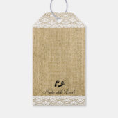 Burlap and Lace Afbeelding- Baby shower Cadeaulabel (Achterkant)