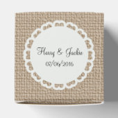 Burlap and Lace Art Favor Box Bedankdoosjes (Bovenkant)