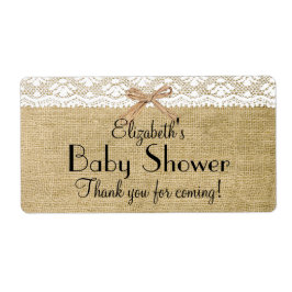 Burlap and Lace Baby shower-Dank je Etiket