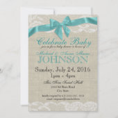 Burlap and Lace-Baby shower Kaart (Voorkant)