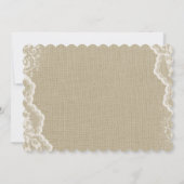 Burlap and Lace Baby Shower Uitnodigingen (Achterkant)