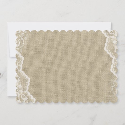 Burlap and Lace Baby Shower Uitnodigingen (Achterkant)