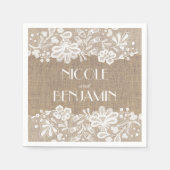 Burlap and Lace  Elegant Wedding Servetten (Voorkant)
