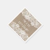 Burlap and Lace  Elegant Wedding Servetten (Hoek)