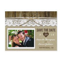 Burlap and Lace Save the Date Bruiloft Briefkaarte