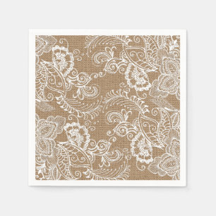 Burlap and Lace Shabby Chic Papieren servet