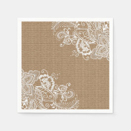Burlap and Lace Shabby Chic Papieren servet