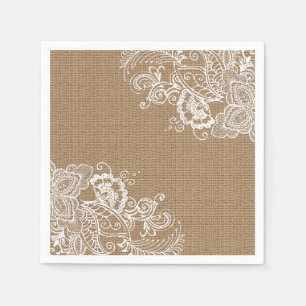 Burlap and Lace Shabby Chic Papieren servet