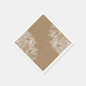 Burlap and Lace Shabby Chic Papieren servet (Hoek)