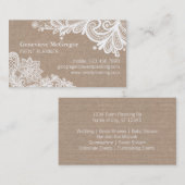 Burlap and Lace Visitekaartje (Voorkant / Achterkant)