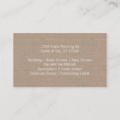 Burlap and Lace Visitekaartje (Achterkant)