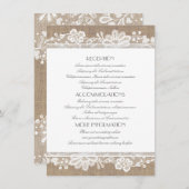 Burlap and Lace Wedding Informatie Informatiekaartje (Voorkant / Achterkant)