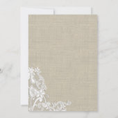  Burlap and Lace Wedding Kaart (Achterkant)