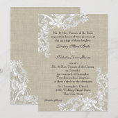  Burlap and Lace Wedding Kaart (Voorkant / Achterkant)