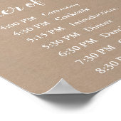 Burlap and Lace Wedding Order of Events Sign Poster (Hoek)