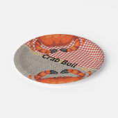 Burlap and Red Gingham Crab Boil Party Papieren Bordje (Gekanteld)