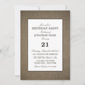 Burlap and Wood, Rustic Birthday Kaart (Voorkant)