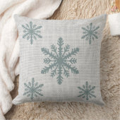 Burlap Aqua Snowflake/Reindeer Kerstmis Pillow Kussen (Deken)