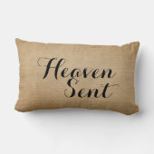 Burlap Baby geboortedatum naam verzonden Kussen (Achterkant)