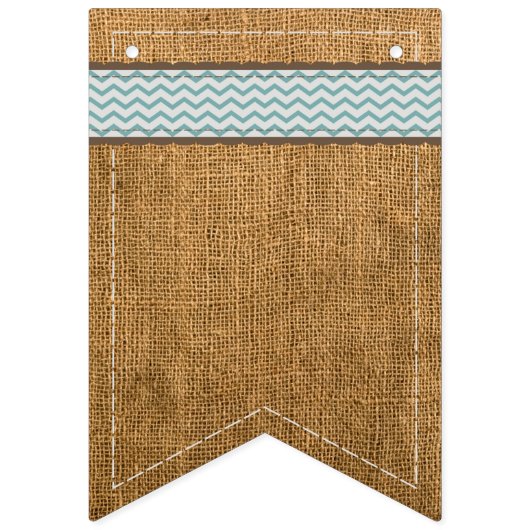 Burlap Banner Background Chevron Burlap Bunting (Tweede vlag)