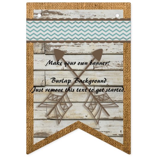 Burlap Banner Background Chevron Burlap Bunting (Eerste vlag)