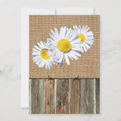 Burlap Barnwood Barbed Wire en Daisies Invite Kaart (Voorkant)