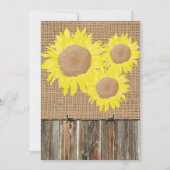 Burlap Barnwood Barbed Wire en Sunflower Invite Kaart (Voorkant)