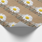 Burlap Barnwood Lace en Daisey Cadeaupapier (Hoek)