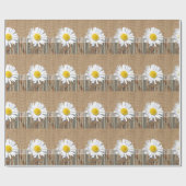 Burlap Barnwood Lace en Daisey Cadeaupapier (Vlak)