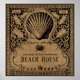  Burlap Beach House Poster