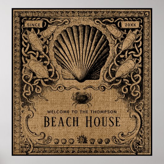  Burlap Beach House Poster (Voorkant)
