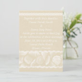 Burlap Beach Wedding Invitation Kaart (Staand voorkant)