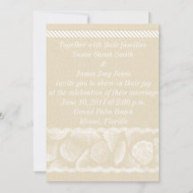Burlap Beach Wedding Invitation
