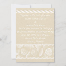 Burlap Beach Wedding Invitation Kaart