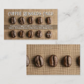 Burlap Bean Coffee Shop Rewards Loyalty Punch Card Visitekaartje (Voorkant / Achterkant)