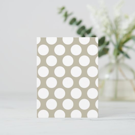 Burlap Beige Polkadot Briefkaart (Staand voorkant)
