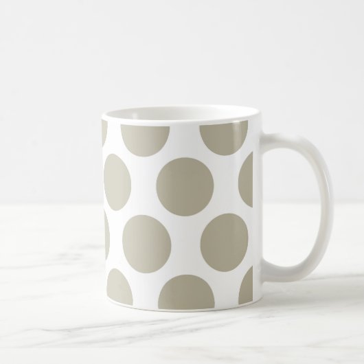 Burlap Beige Polkadot Koffiemok (Rechts)