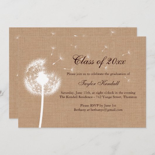 Burlap Beste wensen Afstuderen Kaart (Voorkant / Achterkant)